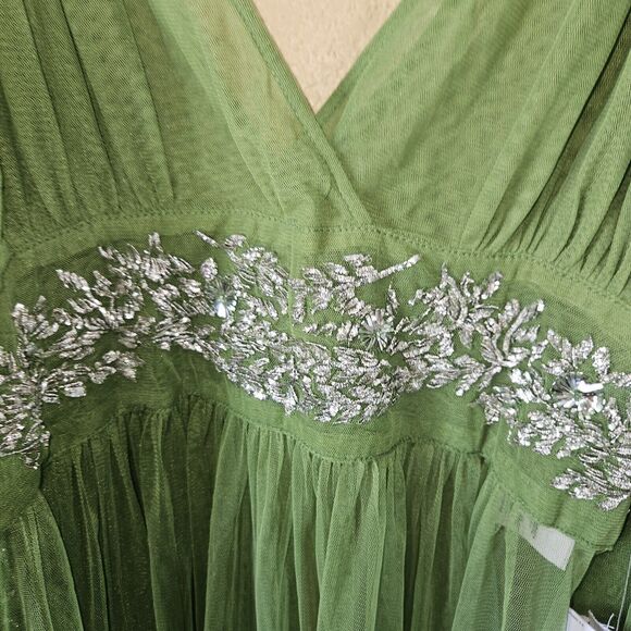 Free People Vintage Dreams Embellished Sequin Maxi Top Sheer Cover Up Dr… - Picture 4 of 9